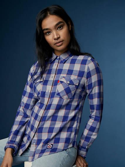 Levi's Mlb Plaid Western Shirt Chambray - Women's L from Levi's on 21  Buttons