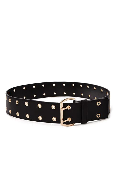 Wide Faux Leather Belt