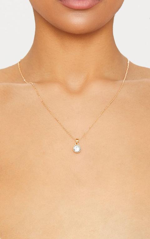 Gold Diamante Pendant Necklace