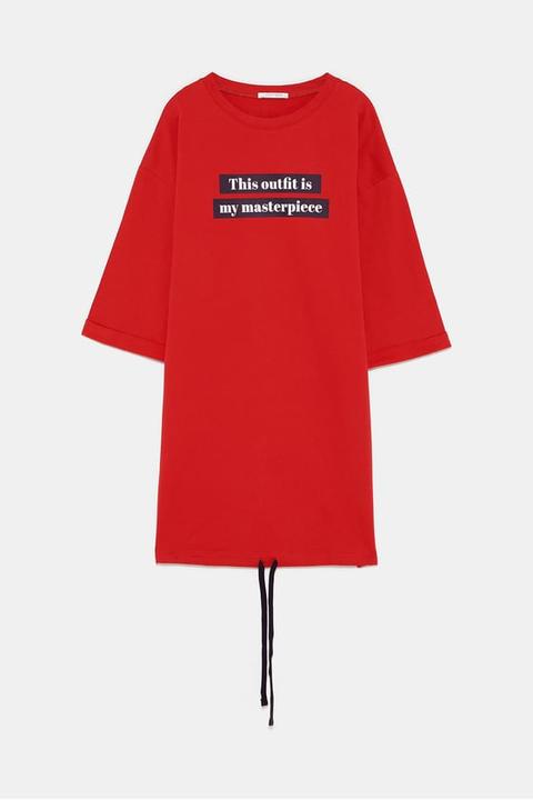 zara shirt dress with slogan