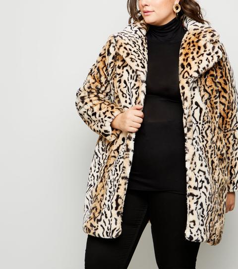 New look hotsell leopard fur coat