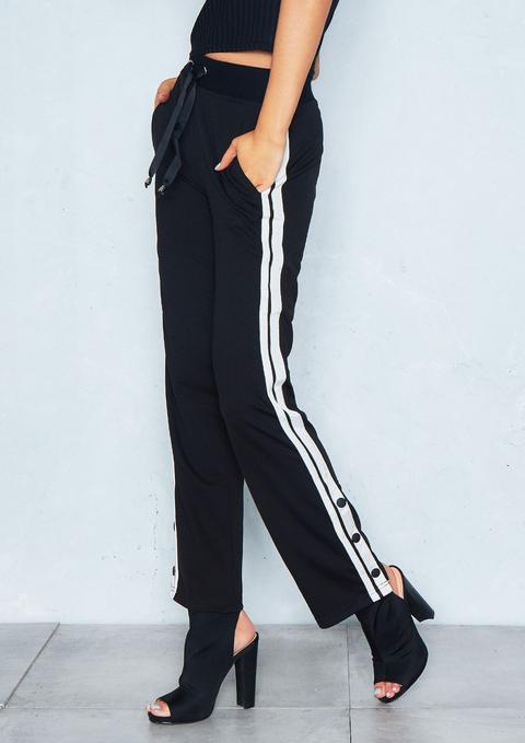 Blanca Black Contrast Popper Trousers