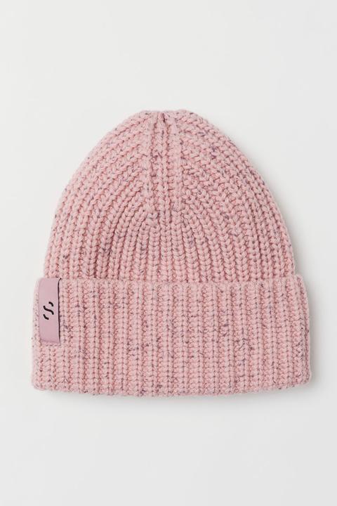 Gorro En Punto De Canalé - Rosa