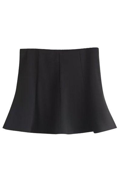 A-line Black Knitted Mini Skirt