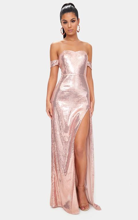 pretty little thing rose gold dress