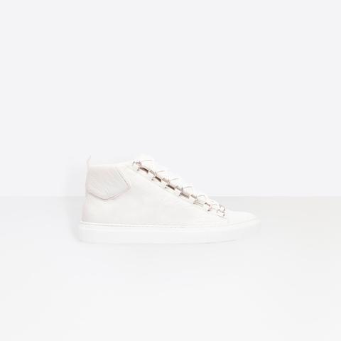 Sneakers En Cuir D'agneau Avec Large Semelle Ton-sur-ton