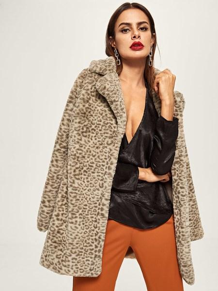 Chaqueta Con Estampado Leopardo De Cuello Notch