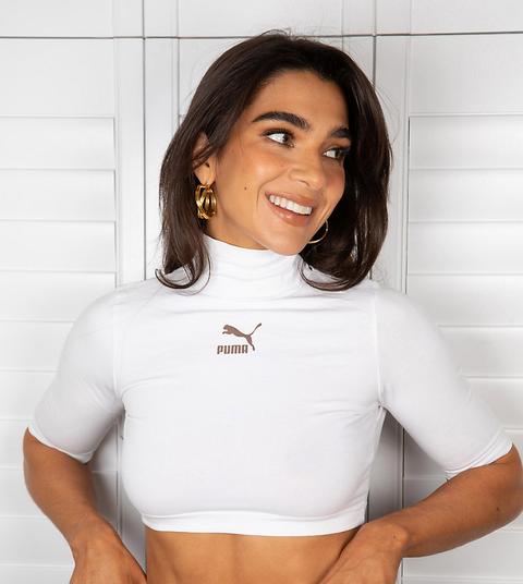 Puma X Stef Fit Crop Top With Open Back In Off White - Exclusive To Asos