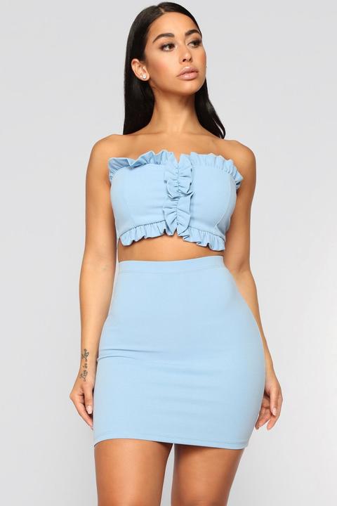 Sierra Ruffle Set - Light Blue