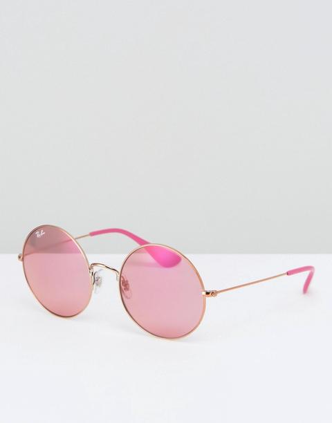 Gafas De Sol Redondas Extragrandes En Rosa De Ray Ban