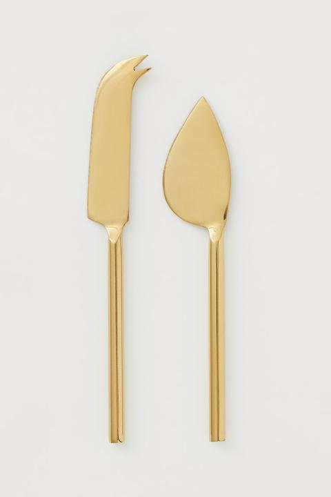 2-pack Metal Cheese Knives - Gold