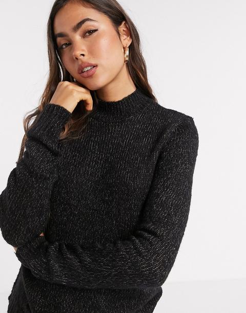 Jersey Con Cuello Subido En Negro De Vero Moda