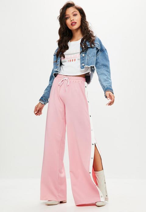 Pink Popper Wide Leg Joggers, Pink from 