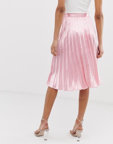 Jupe longue satin rose Clearance