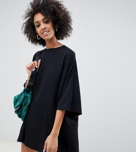 Weekday - Huge - Robe T-shirt En Coton Biologique - Noir