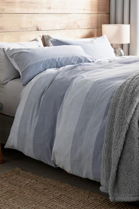 Next Textured Nautical Stripe Duvet Cover And Pillowcase Set From