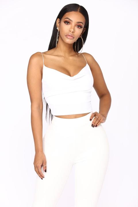 Too Cool Girl Tank Crop Top - White