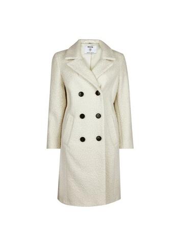 Womens Petite Cream Boucle Coat, Cream