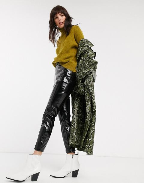 Asos Design Spray On Vinyl Trousers-black