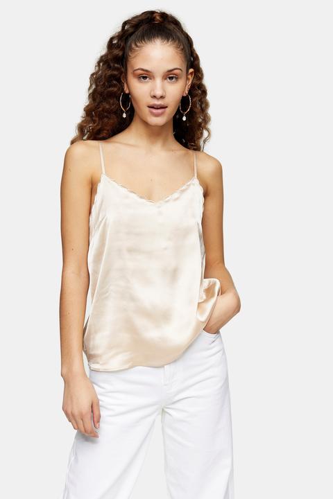 Womens Scallop Cami - Champagne, Champagne