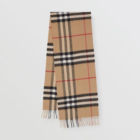 Burberry The Classic Check Cashmere Scarf, Beige