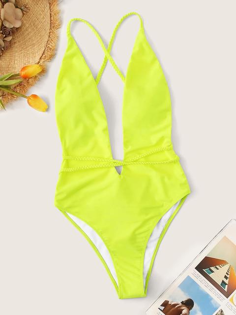 Costume Da Bagno Neon Con U Profondo