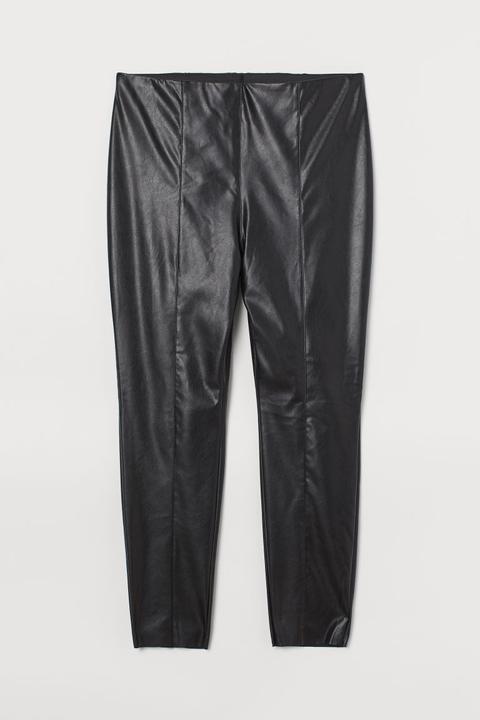 H & M+ Faux Leather Leggings - Black