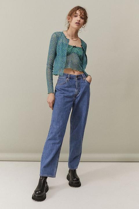 Uo Print Mesh Cardigan & Cami Twin Set - Assorted M At Urban Outfitters