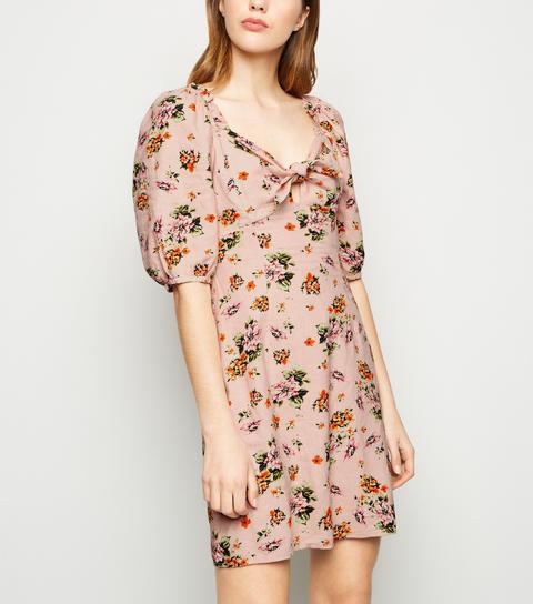 new look pink floral dress