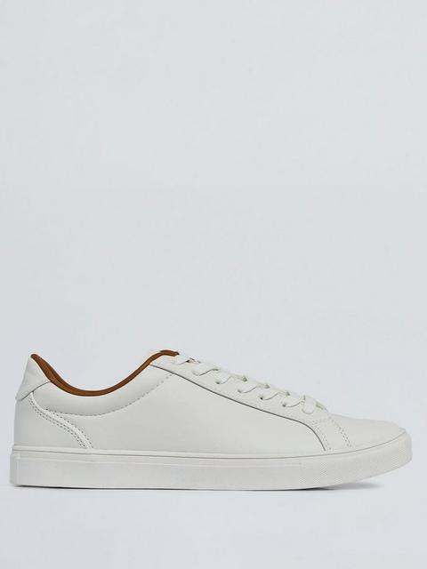 White Leather Look Trainers