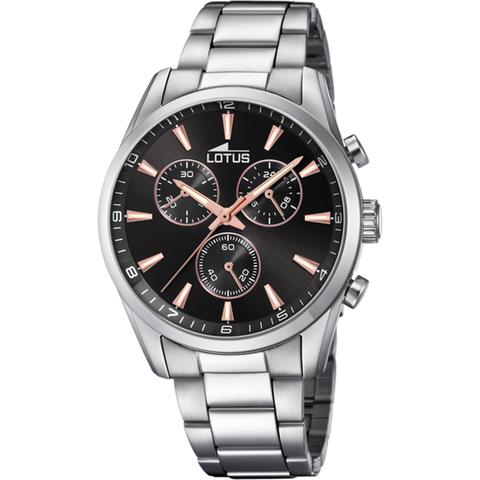 Reloj Lotus Chrono 18365/7 Negro Correa De Acero, Hombre