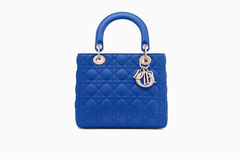 Bolso Lady Dior De Piel De Cordero Cannage Azul