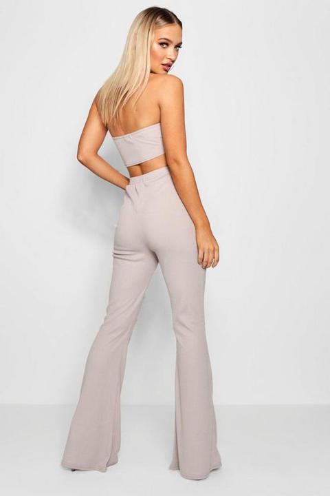Basic Bandeau And Flared Trouser Co-ord 