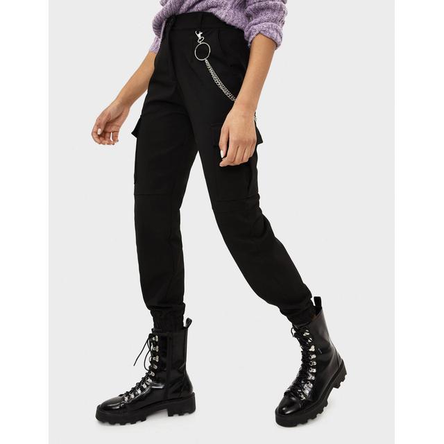 Bershka Cargo Pants With Chain in Black for Men  Lyst