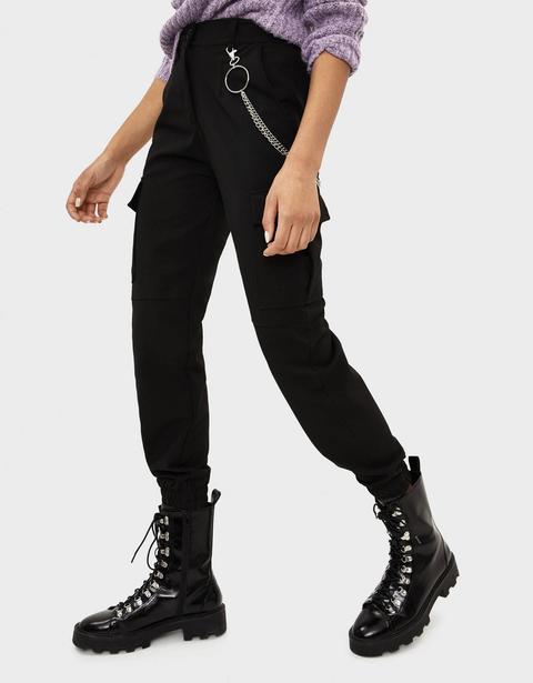 Women's Cargo Trousers Pants Solid Punk Loose Long Soft Pants With Chain  Ladies Casual Pant - Walmart.com