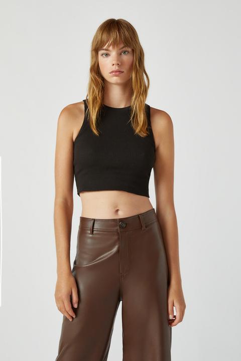 Camiseta Cropped Cuadrillé