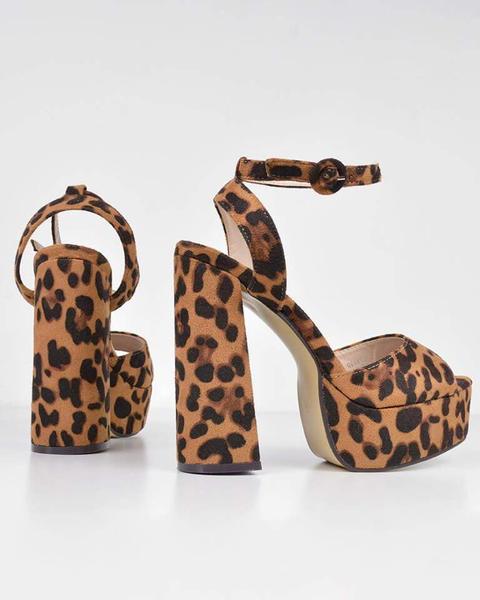 Ylenia - Leopard Platform Heeled Sandals