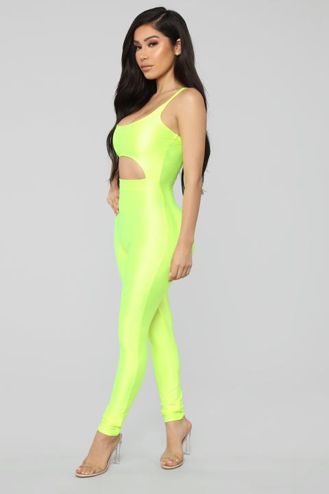 neon yellow overalls