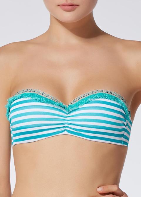 Miranda Padded Bandeau-style Bikini With Ornamental Trim