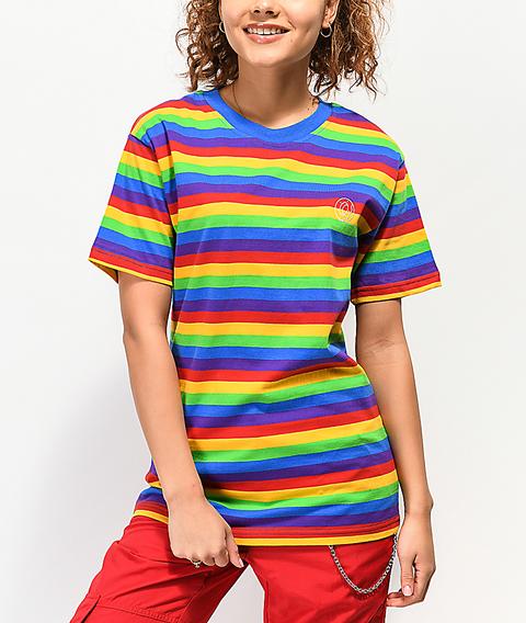 rainbow striped t shirt