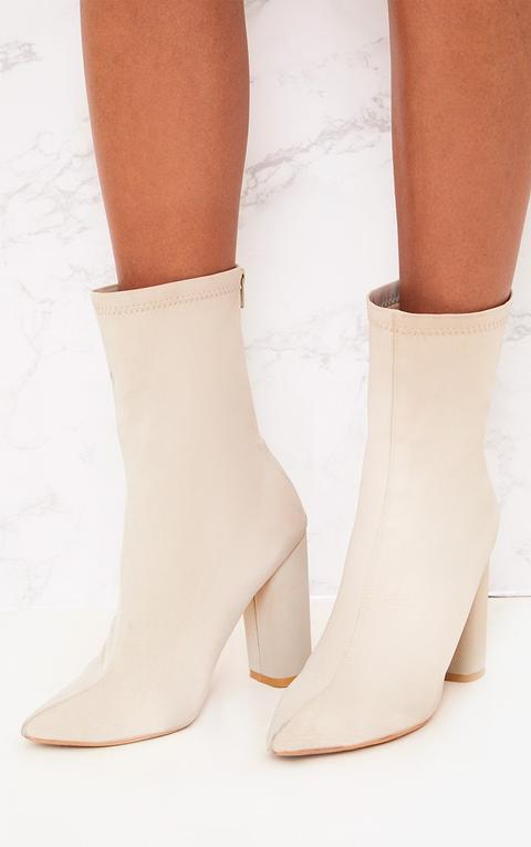 Addie Light Grey Neoprene Pointed Sock Boots