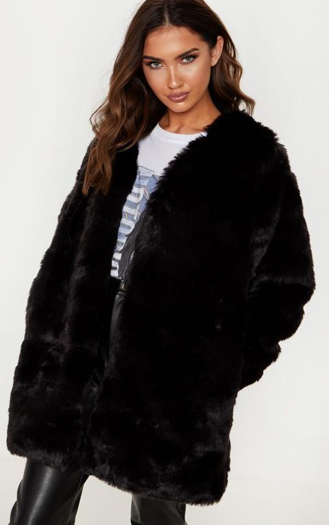 Black Faux Fur Coat