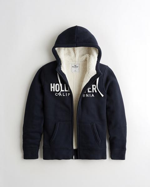 hollister sherpa lined hoodie