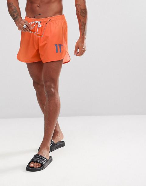 11 Degrees - Pantaloncini Da Bagno Arancioni Con Logo - Arancione