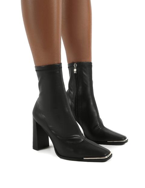 Liberty Black Sock High Heeled Ankle Boots