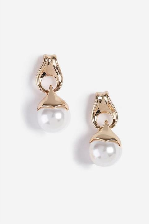Womens **mini Pearl Drop Earrings - White, White