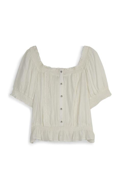 Blusa De Croché Color Marfil