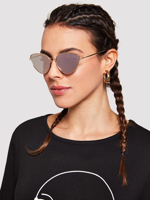 Occhiali Da Sole Cat Eye Con Montatura In Metallo