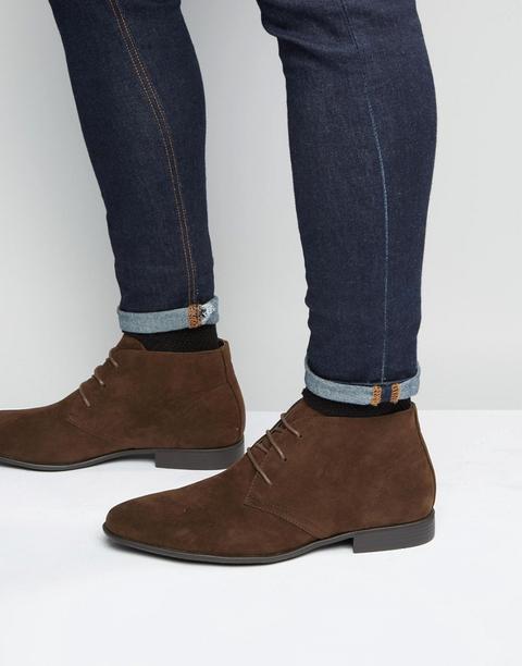 Botines Chukka De Antelina En Marrón De Asos Design