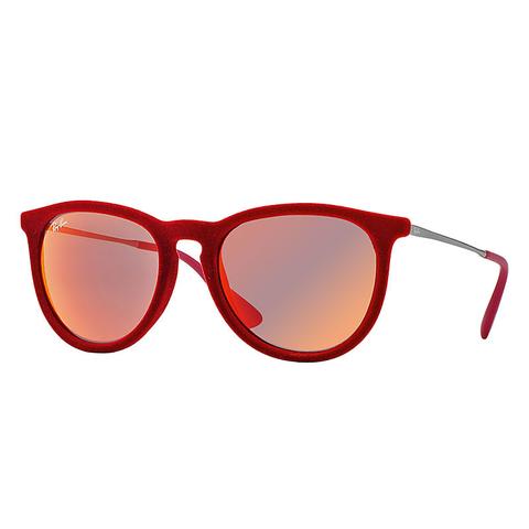 Ray Ban Erika Velvet Unisex Sunglasses Lenti: Rosso, Montatura: Canna Di Fucile - Rb4171 60766q 54-18